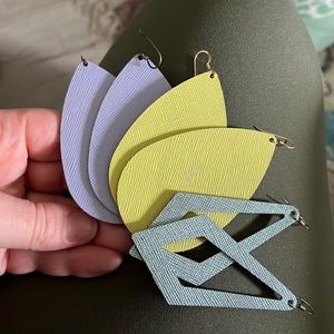 3 pr - Nickel & Suede earrings - GUC